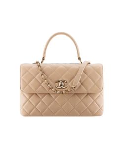 Chanel Flap Bag With Top Handle 25Cm Beige