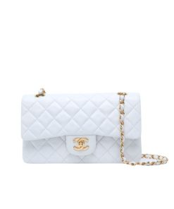 Chanel Classic Mini Flap Gold Hardware White 25Cm