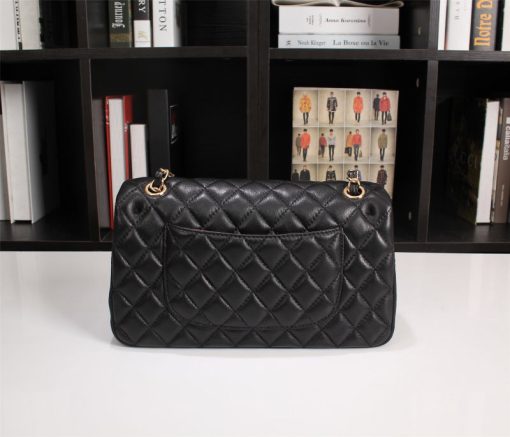 Chanel Classic Lambskin Flap Black Gold Hardware 25Cm - Image 5