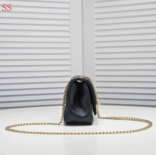 Chanel Mini Flap Bag With Flower Chain Black 18Cm - Image 2