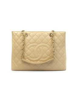 Chanel Bolsa Grand Tote Beige 33Cm