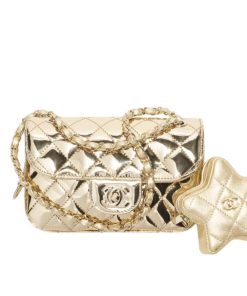 Chanel Mini Flap Bag Star Coin Purse Yellow Gold 24Cm As4646 B14873 Nt671