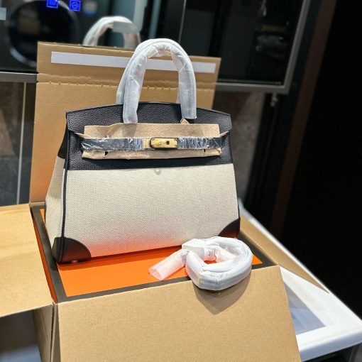 HERMES BIRKIN 25 TOILE H BLACK 25CM - Image 2