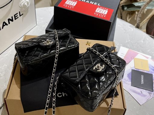 Chanel Mini Rectangular Flap Bag Patent Black 18Cm - Image 5