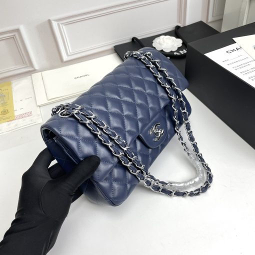 Chanel Medium Double Flap 23Cm Navy Blue A01113 - Image 7