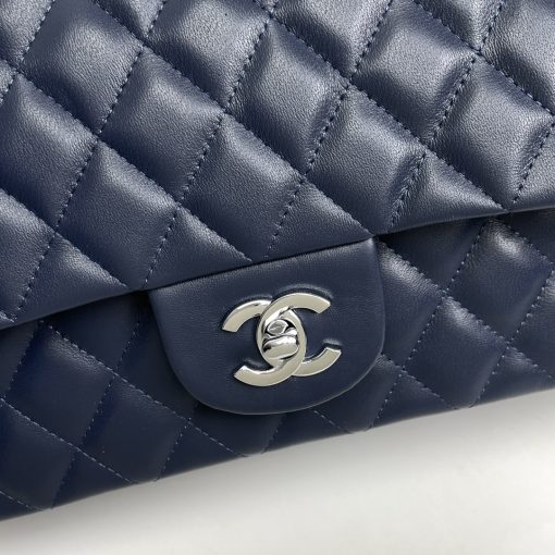 Chanel Medium Double Flap 23Cm Navy Blue A01113 - Image 9