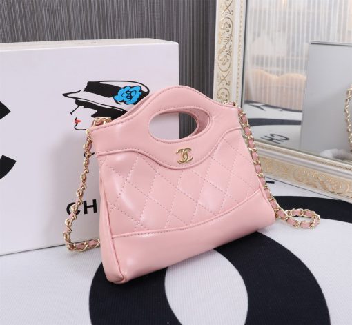 Chanel Shopping Bag Shiny Lambskin Pink 19Cm As4854 B16220 Nw784 - Image 3