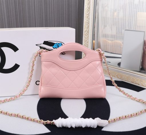 Chanel Shopping Bag Shiny Lambskin Pink 19Cm As4854 B16220 Nw784 - Image 2