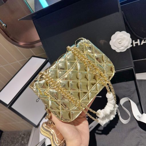Chanel Mini Flap Bag Star Coin Purse Yellow Gold 24Cm As4646 B14873 Nt671 - Image 5