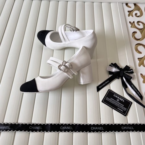 Chanel Mary Janes Lambskin And Grosgrain White G45696 B16524 Nx269 - Image 7
