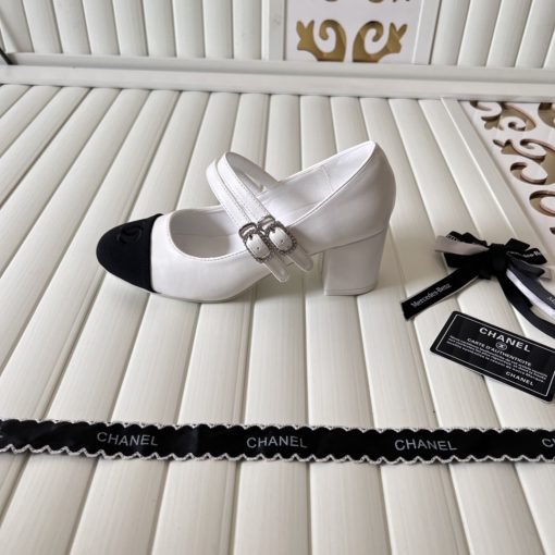 Chanel Mary Janes Lambskin And Grosgrain White G45696 B16524 Nx269 - Image 6
