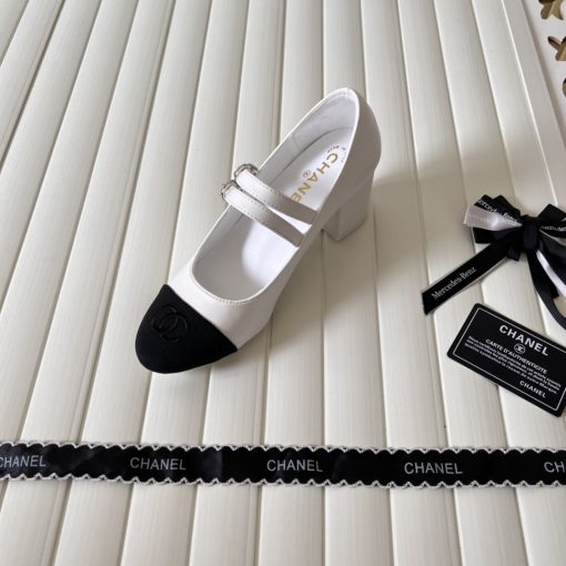 Chanel Mary Janes Lambskin And Grosgrain White G45696 B16524 Nx269 - Image 3