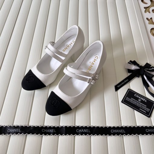Chanel Mary Janes Lambskin And Grosgrain White G45696 B16524 Nx269 - Image 2