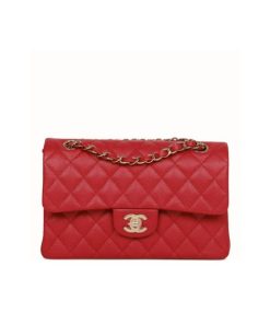 Chanel Classic Small Flap Bag Dark Red Caviar 26Cm