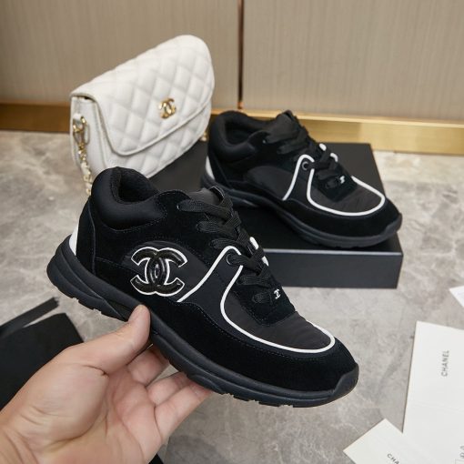 Chanel Suede Reflective Sneakers Black - Image 6