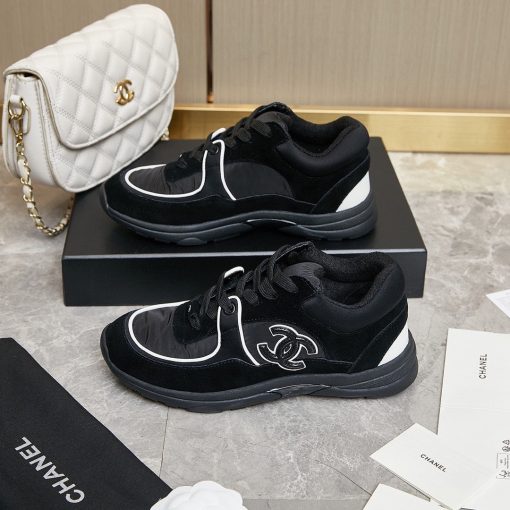 Chanel Suede Reflective Sneakers Black - Image 7