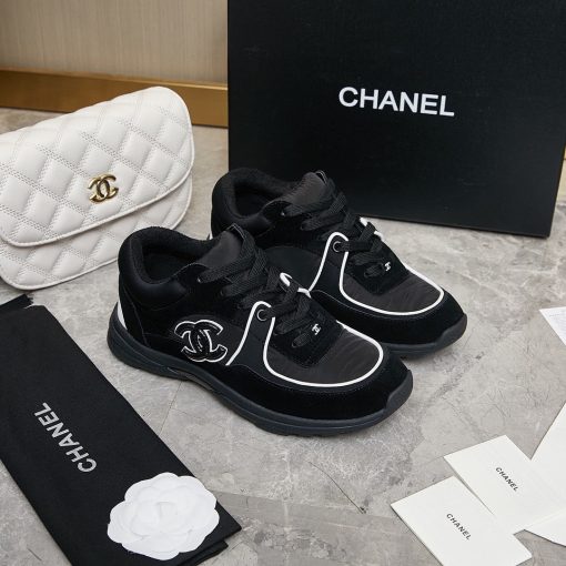 Chanel Suede Reflective Sneakers Black - Image 5