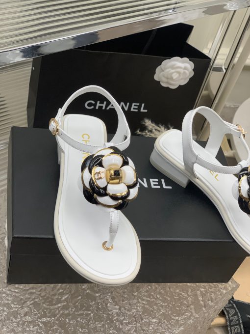 Chanel Camellia Flower Sandal White - Image 2