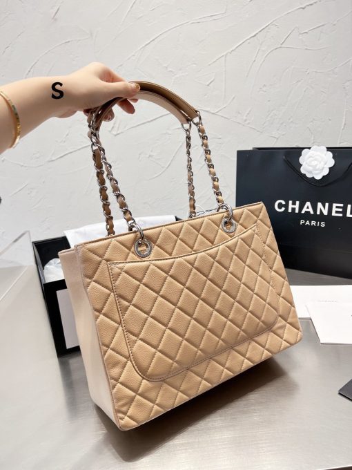 Chanel Grand Shopping Tote Bag Beige Caviar 34Cm - Image 7