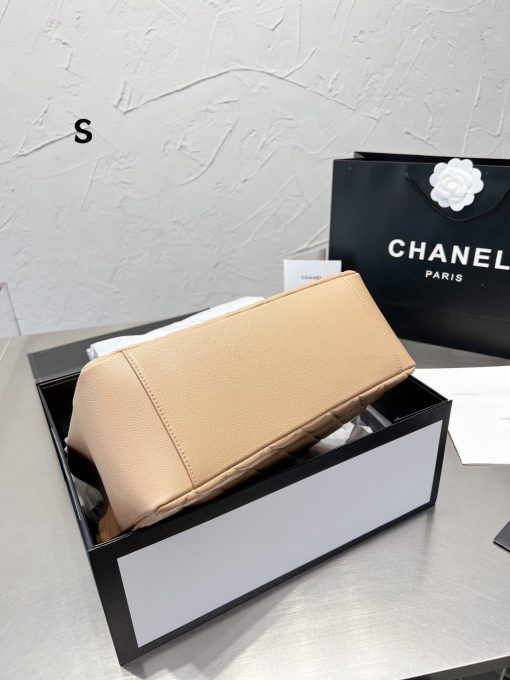 Chanel Grand Shopping Tote Bag Beige Caviar 34Cm - Image 3