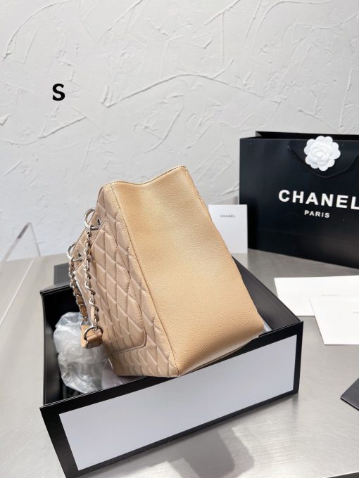 Chanel Grand Shopping Tote Bag Beige Caviar 34Cm - Image 6