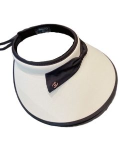 Chanel Bow Tie Visor Hat White