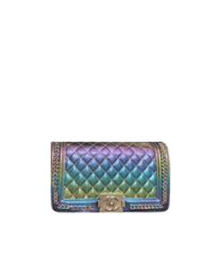 Chanel Boy Beauty Chain Around Bag Silver Tone Hardware Gradient Multicolor 26Cm