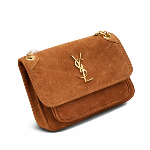 Saint Laurent Niki Baby Chain Bag In Suede Brown 28cm 6237483 - Image 5