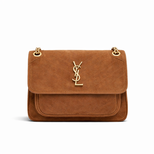 Saint Laurent Niki Baby Chain Bag In Suede Brown 28cm 6237483 - Image 2