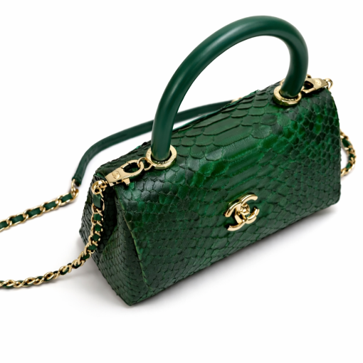 Chanel Trendy Cc Top Handle Bag Python Green 23Cm - Image 2