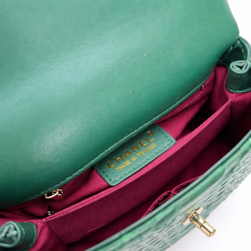 Chanel Trendy Cc Top Handle Bag Python Green 23Cm - Image 4