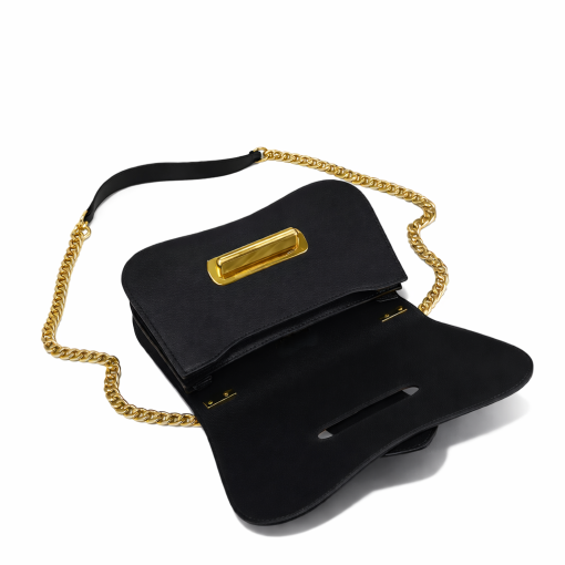 Prada Sidonie Saffiano Leather Bag In Black 24cm - Image 4