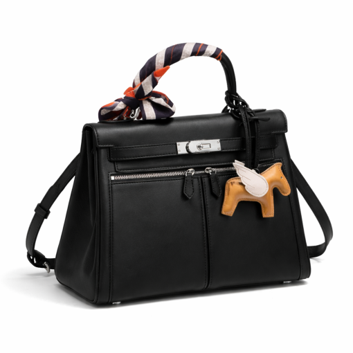 Hermes Kelly Black Padded Sellier 28 Palladium Hardware - Image 2