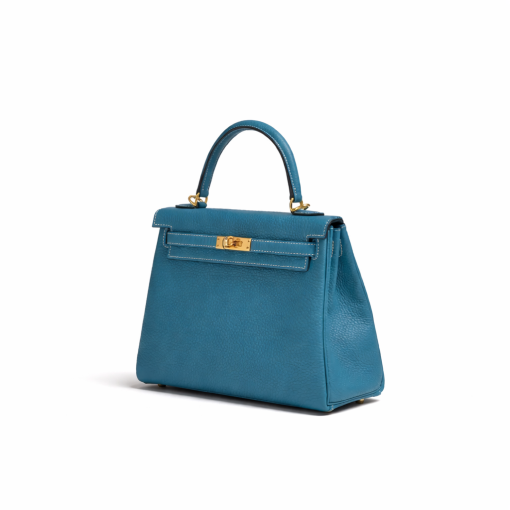Hermès 30cm Kelly Retourne Blue Jean Togo Gold Hardware - Image 2