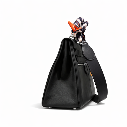 Hermes Kelly Black Padded Sellier 28 Palladium Hardware - Image 3