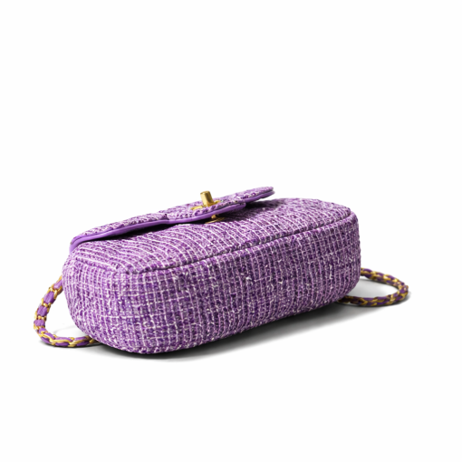 Chanel Small Top Handle Purple Sequin Tweed - Image 3