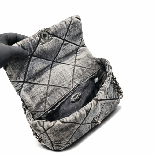 Chanel Grey Denim Medium Chanel 19 Bag - Image 4