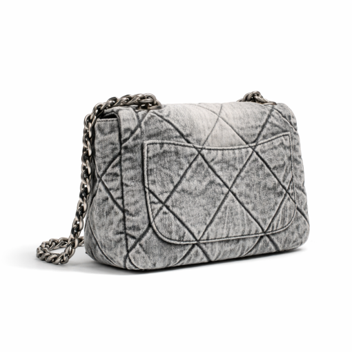 Chanel Grey Denim Medium Chanel 19 Bag - Image 3