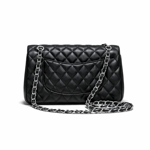 Chanel Classic Flap Bag Black Leather - Image 6