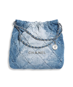 Chanel 22 Handbag Washed Denim As3261 B10439 Nm981