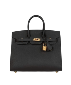 Hermes Birkin Sellier 25 Black Epsom Gold Hardware