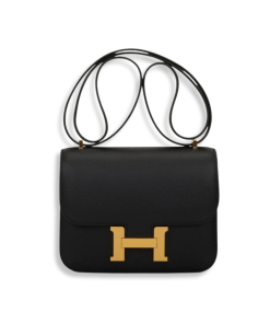 H Handbags Constance Bag 18 Black Epsom Gold Hardware