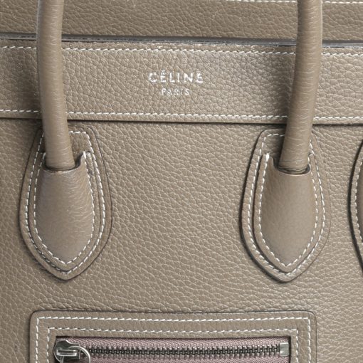 Celine Nano Luggage Bag In Drummed Calfskin Beige 189243Dru09So - Image 3