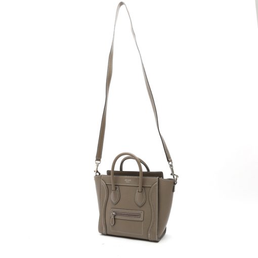 Celine Nano Luggage Bag In Drummed Calfskin Beige 189243Dru09So - Image 8
