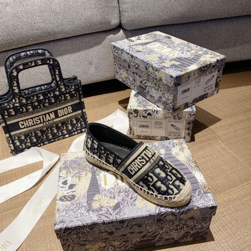 Dior Granville Espadrille Oblique Deep Blue Kdb585Obe S56B - Image 7