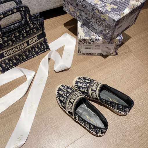 Dior Granville Espadrille Oblique Deep Blue Kdb585Obe S56B - Image 4