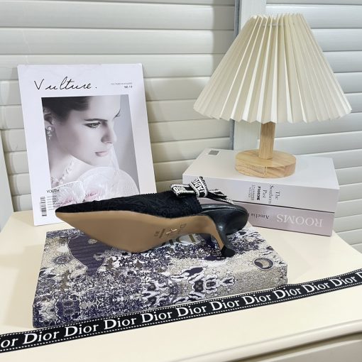 Dior J'Adior Slingback Pump Transparent Mesh Embroidered With Butterfly Motif Black Kdv039Bye S900 - Image 3