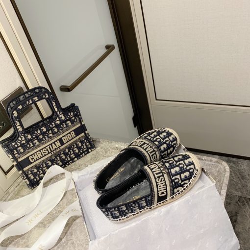 Dior Granville Espadrille Oblique Deep Blue Kdb585Obe S56B - Image 6