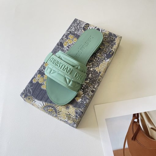 Dior Dio(R)Evolution Nylon Slides Embossed Macrocannage Green - Image 3