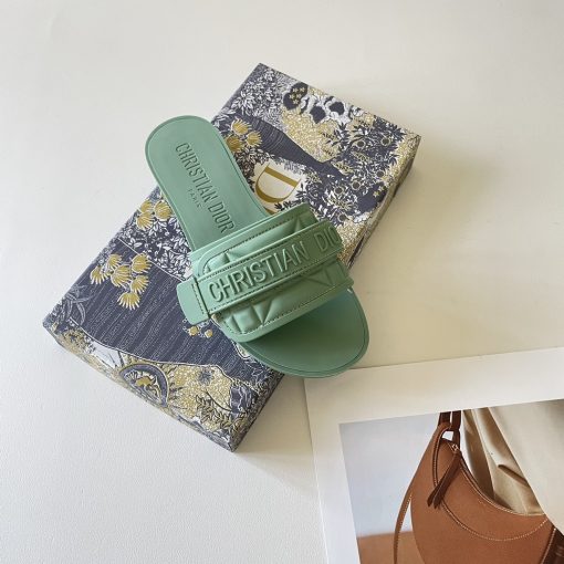 Dior Dio(R)Evolution Nylon Slides Embossed Macrocannage Green - Image 2